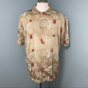 PALMER GOLF Hawaiian Tropical Polo golf shirt men’s size Large (44) palm print